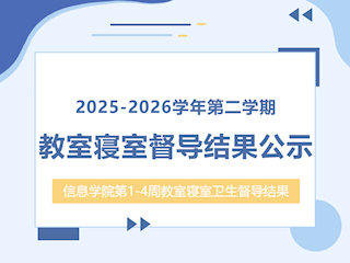 信督恪查 | 2025—2026学年第二学期信息学院第1~4周教室寝室督导结果公示