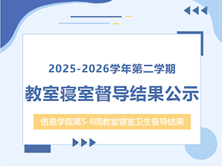 信枢公示 | 2025—2026学年第二学期信息学院第5~8周教室寝室督导结果公示